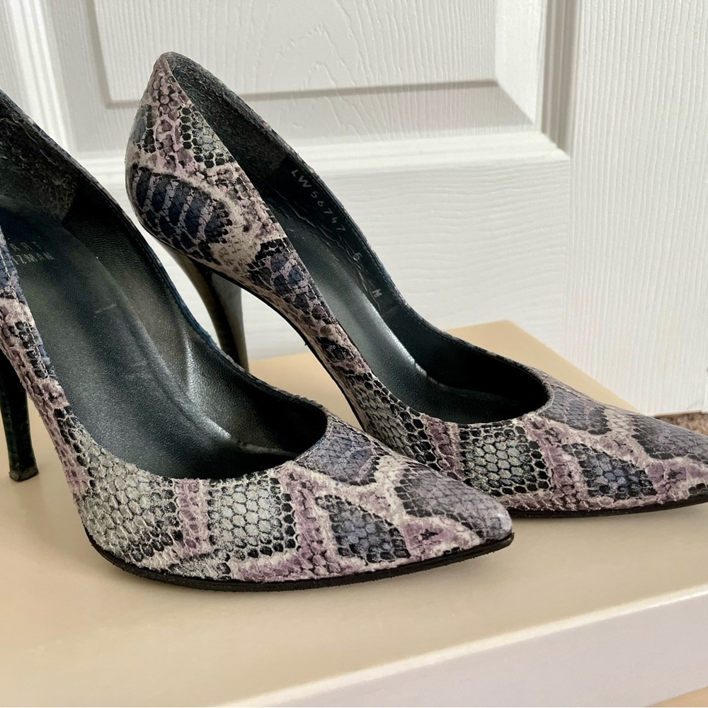 Stuart Weitzman Black, Blue, Purple and Gray Stiletto Heels